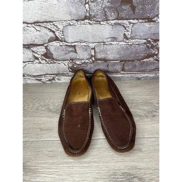Giorgio Armani Brown Suede Loafers Leather Sole Driving Shoes Women’s 36EU/6M US - Picture 2 of 16